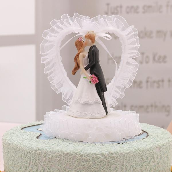 結婚式のカップルの置物ケーキトッパーの装飾ロマンチックな記念品ギフトクリスタルラブスモール