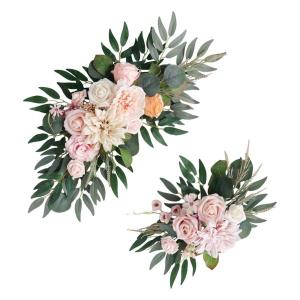 2 個の造花スワッグ結婚式のアーチの花の壁のレセ...の商品画像