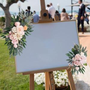 2 個の造花スワッグ結婚式のアーチの花の壁のレ...の詳細画像1