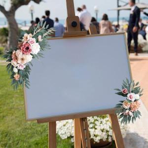 2 個造花スワッグ結婚式のアーチの花の壁のレセ...の詳細画像1