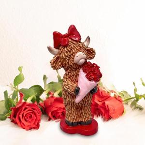 ハイランド牛の樹脂製置物 工芸品 動物彫刻 マ...の詳細画像3