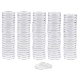 クリアラウンドプラスチックコインカプセルコンテナーストレージホルダーケース