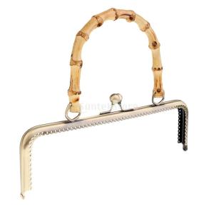 竹ハンドバッグ がま口口金 交換用 金属風 財布フレーム