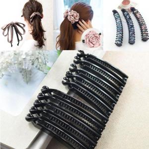 10個 10cm 8cm スクエア バナナ ヘアクリップ DIYヘアアクセサリー 素材｜stk-shop