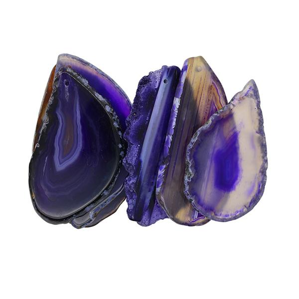 瑪瑙ペンダント スライス 家の装飾 工芸品 6個入り 全9色 - 紫