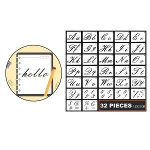 32 styles letterステンシルのために木製アルファベ�