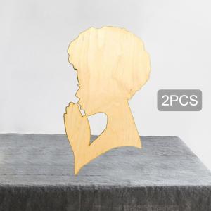 女性の頭の形の木製工芸品テンプレートリースウッドカットアウトDIYクラフトベースE