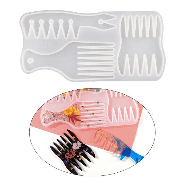 ヘアピックエポキシコームモールド用レ、コームシリコンモールド用キャスティング、DIY理髪コームモール...