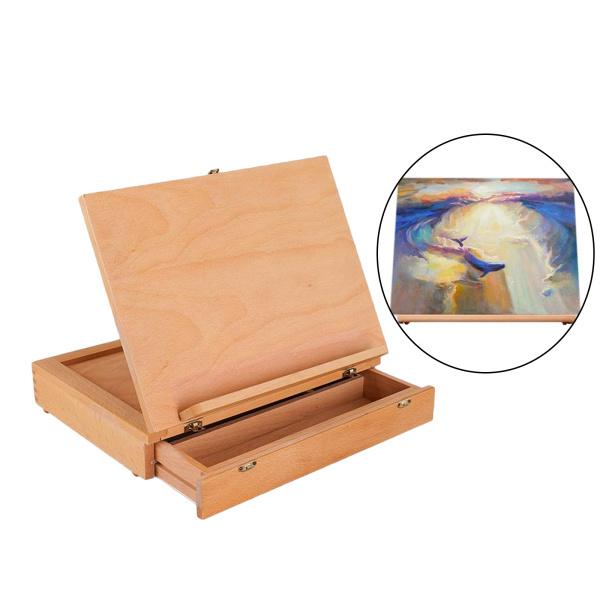 アートスケッチボックステーブルトップイーゼル調節可能な折りたたみ式製図板デスクイーゼル