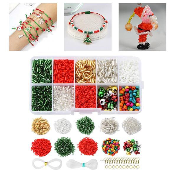 ガラスシードビーズクラフトソーイングセット2用ジュエリーメイキングキット用ラッパビーズ