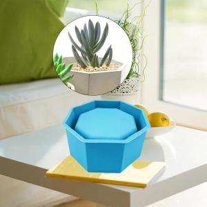 ガーデン幾何学植木鉢シリコンモールドプランター花瓶モールドDIYツールブルーA