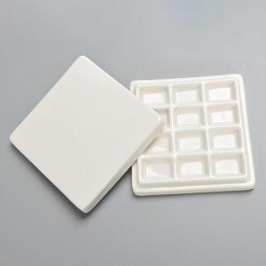 12ウェル水彩ペイントパレットセラミックミキシングパレット洗えるアーティストペイントトレイガッシュシンプルな蓋付きでお手入れが簡単