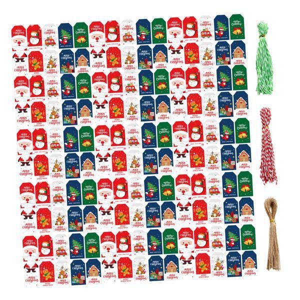 穴付きクリスマスタグ お祝いプレゼントホリデー用クリエイティブギフトタグ 150個