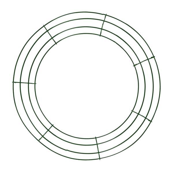 ワイヤーリースフレームラウンドリースリング DIY クラフト用品ホリデーウェディンググリーン 40c...