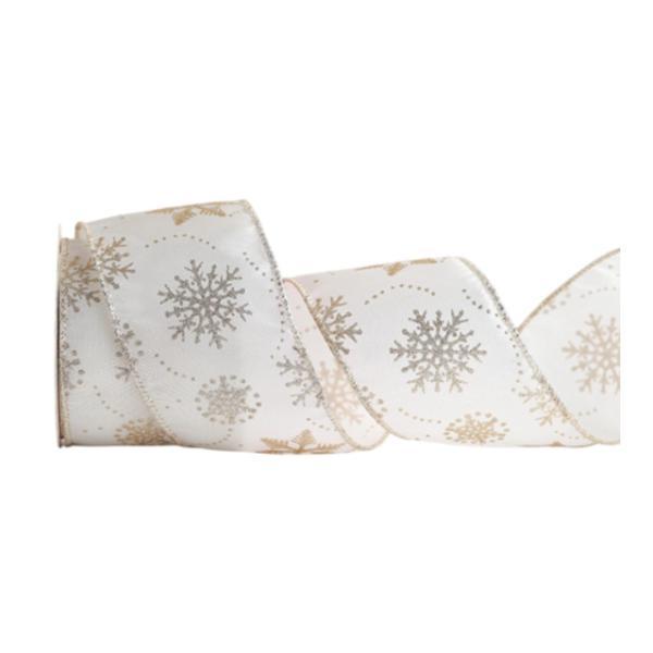 クリスマスリボンワイヤーエッジ バレンタインデー ホームデコレーション ホリデーパーティー スノーフ...