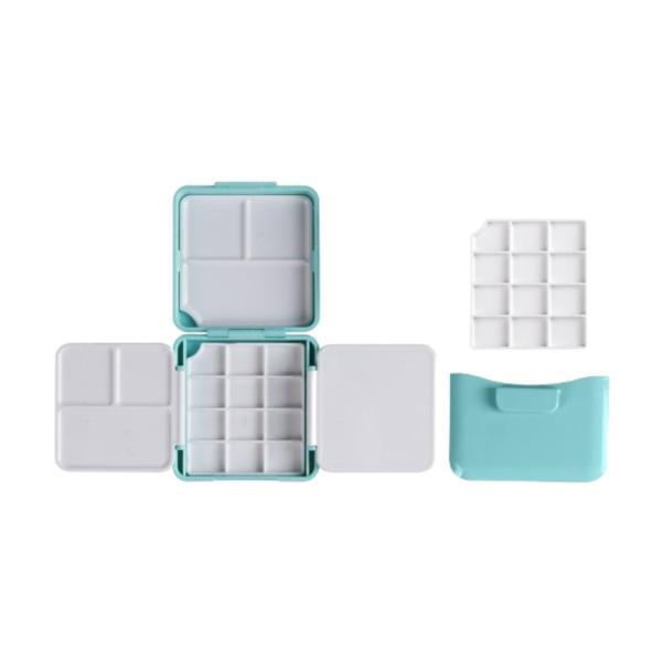 アクリルオイルペインティングブルーをスケッチするためのブラシワッシャー付き水彩パレットミニ