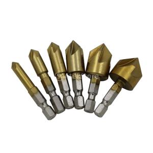 面取りカッター(6本) 六角軸 H製 6mm-19mm ドリルビット