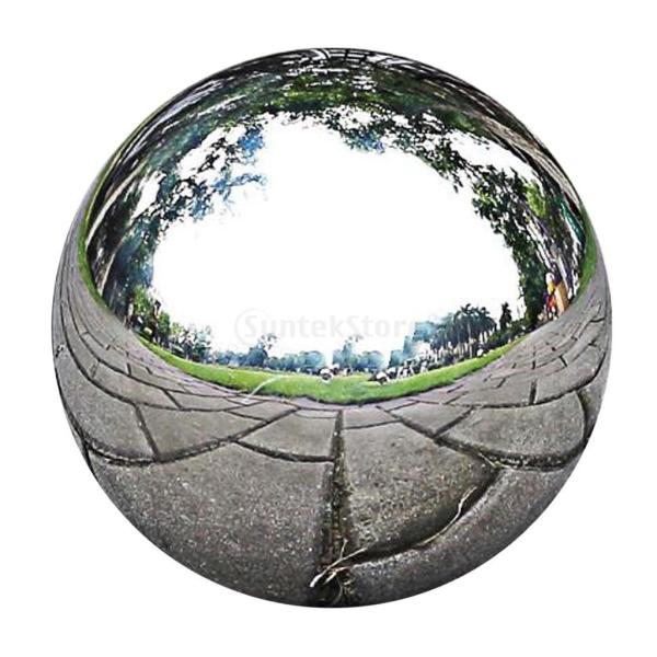 ステンレススチール ミラー球 中空ラウンドボール ガーデン 飾り 全5サイズ 面白い - 18cm