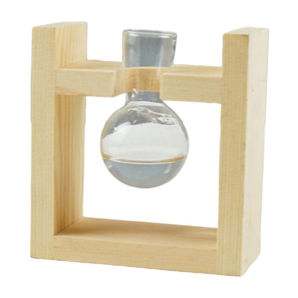木製ホルダープラント付き水耕ガラス花瓶テラリウムプランターシングル花瓶_B
