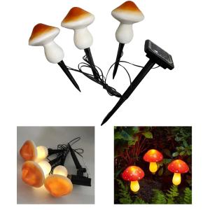 ガーデンソーラーライト屋外.3パック風景経路ライト防水キノコソーラーライト屋外用パティオ庭経路装飾