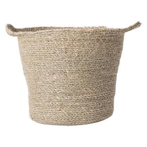 植木鉢カバー シーグラス 植物バスケット パティオ装飾編みプランターバスケット 30cmx20cmx17cm｜stk-shop