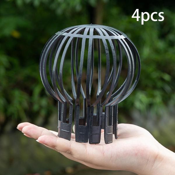4 個入り 雨樋ガード 目詰まり防止フィルター 詰まり防止 葉やゴミの堆積を防ぐ ブラック 屋根排水...