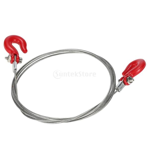 スチール 牽引 ロープ フック付 1/10 RCカー アキ??シャルSCX10  D90 TF2対応