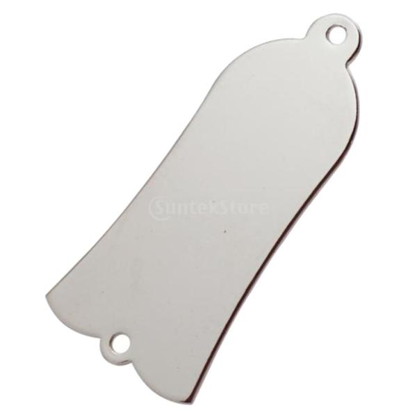 ノーブランド品  ギター ベース ベル型 2穴(ネジ付) トラスロッドカバー 置き換え用 - シルバ...