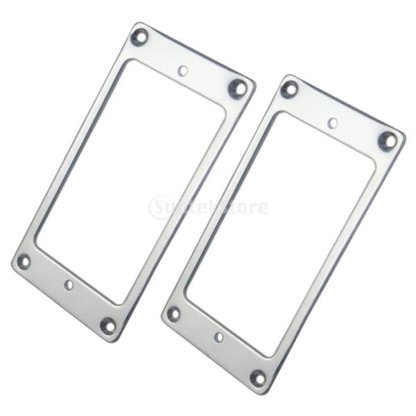 ノーブランド品 2個 メタル エレクトリックギターピックアップ 内側フレーム フラットベースマウント...