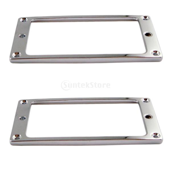 ノーブランド品 2個 メタル エレクトリックギターピックアップ 内側フレーム フラットベースマウント...