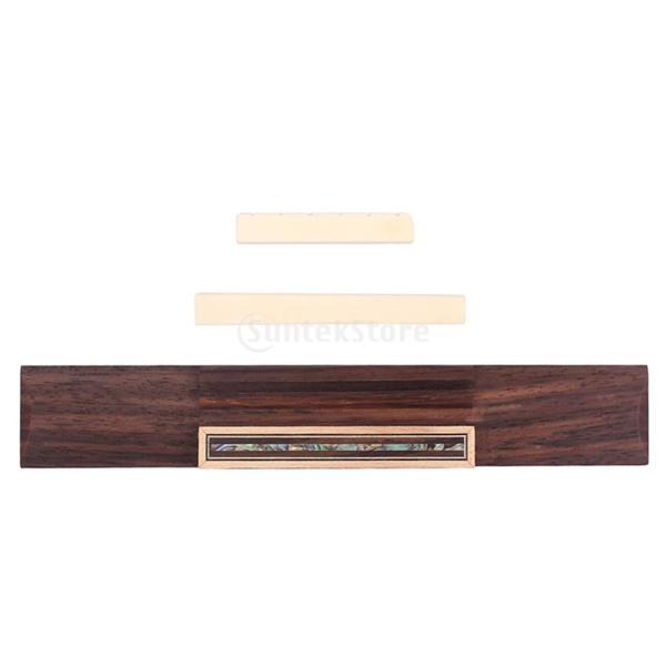 Non-brand 6弦 ローズウッド ギターブリッジ＆サドル ナットセット アコースティックギター...