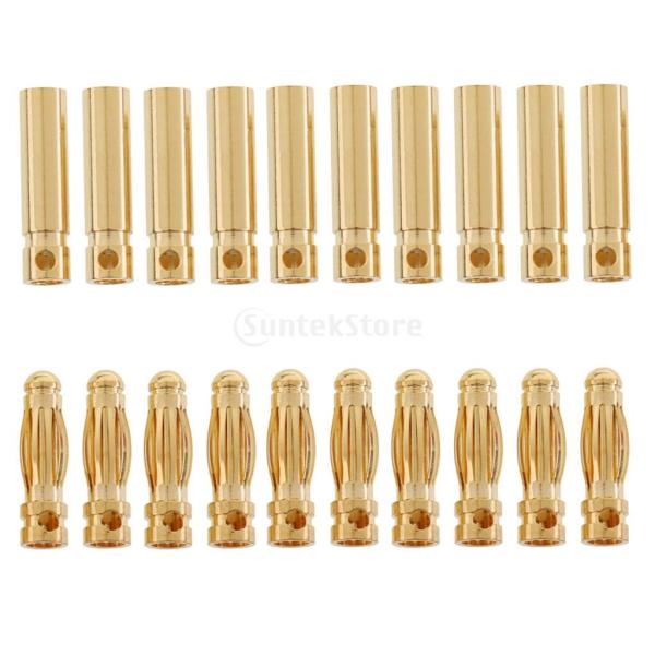 3mm 金メッキ コネクタ バナナプラグ オス/メス RCバッテリー/ESC/モーター用 全2選択 ...