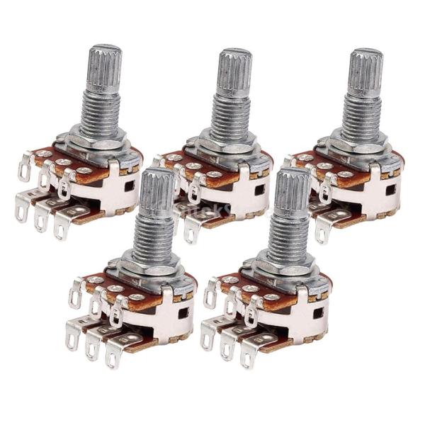 Non-brand 5個 エレクトリックギター ポット ポテンショメーター トーン/ボリューム  リ...