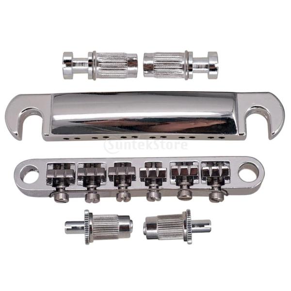 亜鉛合金 12弦 サドル チューンオーマチック ブリッジ テールピース LPエレクトリックギター用 ...