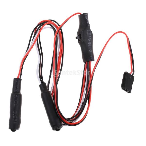 1/10 RC TT02/TT01/D4 D90 SCX10 カー適用 2 LEDライト ヘッドライ...