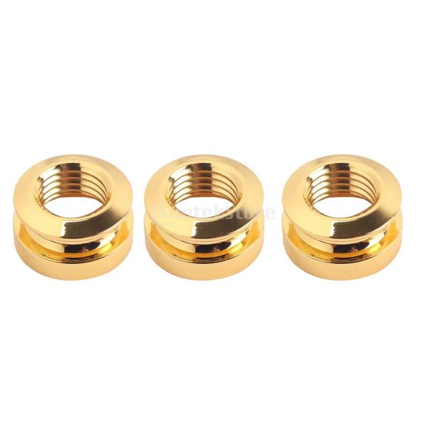 3個 銅 ギターエンドピン ジャック ストラップボタン ギター/ベース用 交換部品