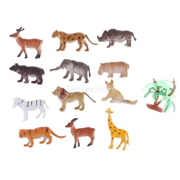 Fenteer PVC素材 動物モデル 動物フィギュア 模型玩具 子供 おもちゃ 贈り物 全4選択 ...