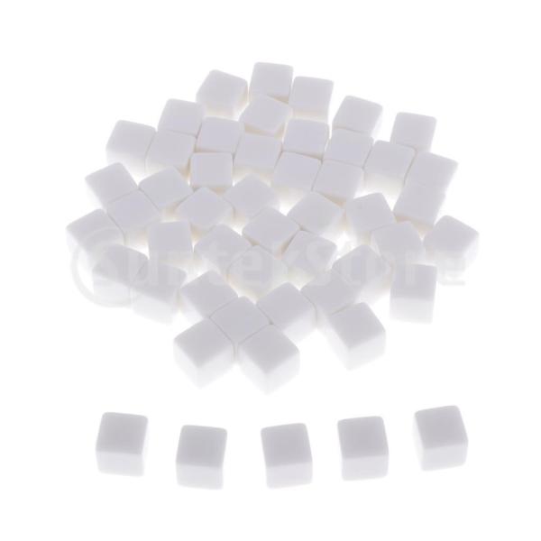 約50個 6面ダイス D6ダイス サイコロ ブランク ゲーム用 DIY 14mm ホワイト