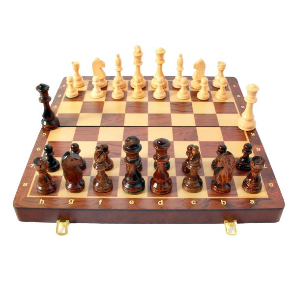 競争力のある18インチXL大型手作り木彫りチェスセットウッド
