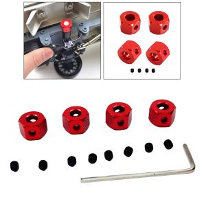 WPL D12 1:16RCカーパーツ用4PCS5mm-12mmホイール六角ハブアダプター赤
