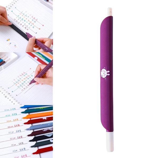 学生用定規ボールペン0.5mm付きの愛らしい動物ペン.混合色スタイルE