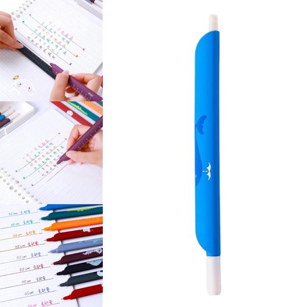 学生用定規ボールペン0.5mm付きの愛らしい動物ペン.混合色スタイルG