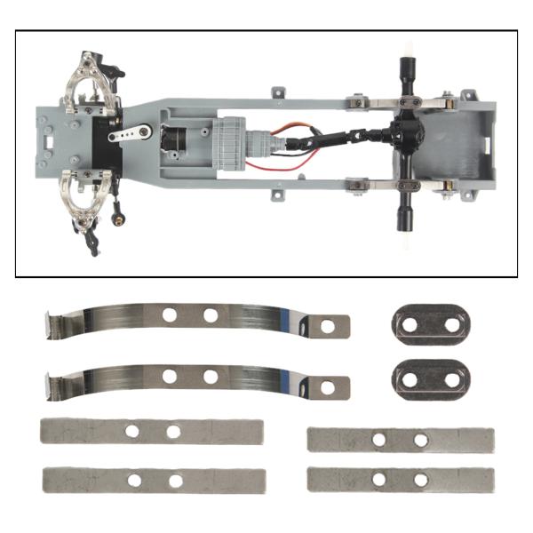 WPL D12RCスタイル1用の衝撃吸収板ばねサスペンションキット