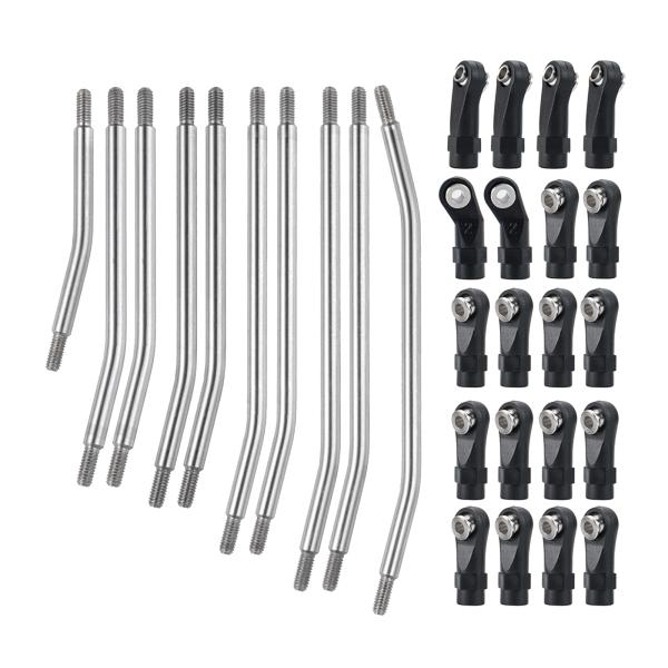 313mmホイールベース用アキシャルSCX101:10RCカー用ステンレススチールリンクロッドエンド