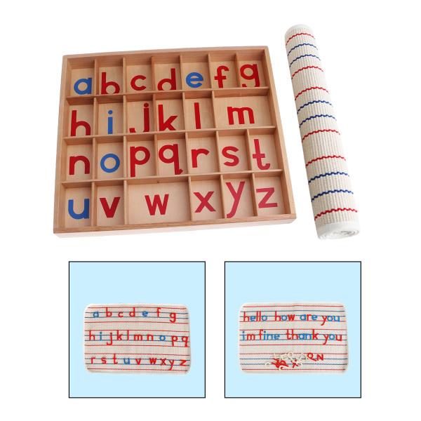 木製可動アルファベット言語就学前の幼児用おもちゃ活動年齢3-12歳、大きなマット付き