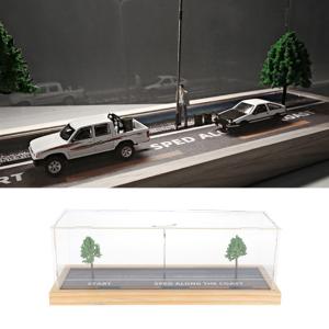 1/64ダイキャストカー保護ボックス高速道路風景用アクリルディスプレイケース｜stk-shop