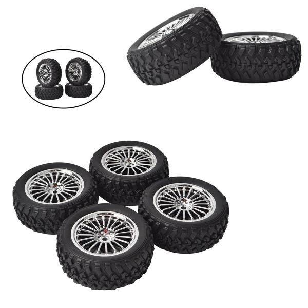 4 /セットRCラバーラリータイヤ＆ホイールセット75mm耐摩耗性HSP HPI 1：10RCカーア...