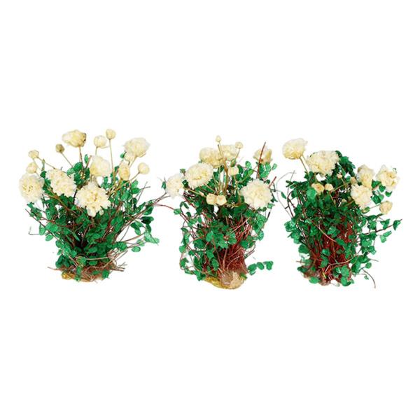 3xミニチュアフラワーDIYモデルビルディング風景造花クチナシ