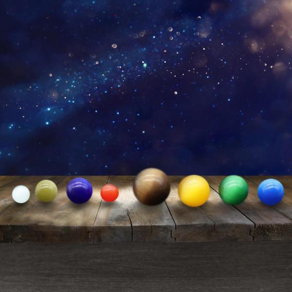 物理教師のための8個のオパール太陽系惑星装飾品ミニサイズ
