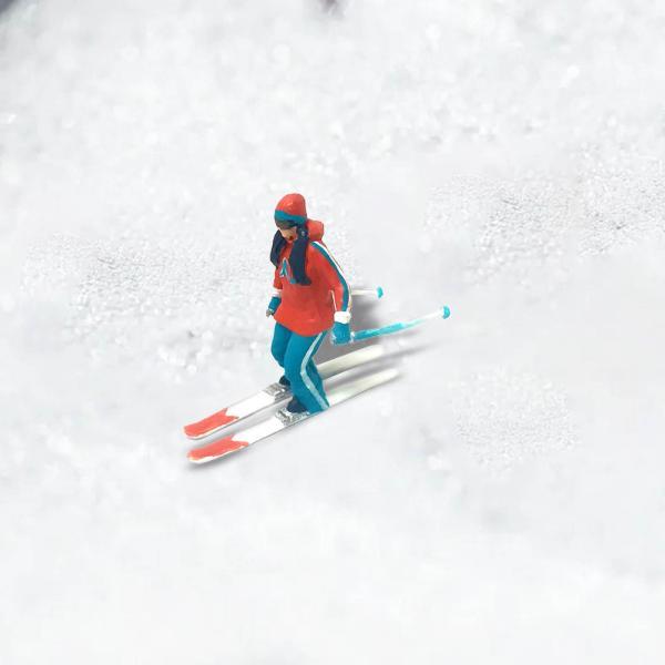 レジン1/87スキーフィギュア風景フィギュアシーンアクセサリーオレンジブルー